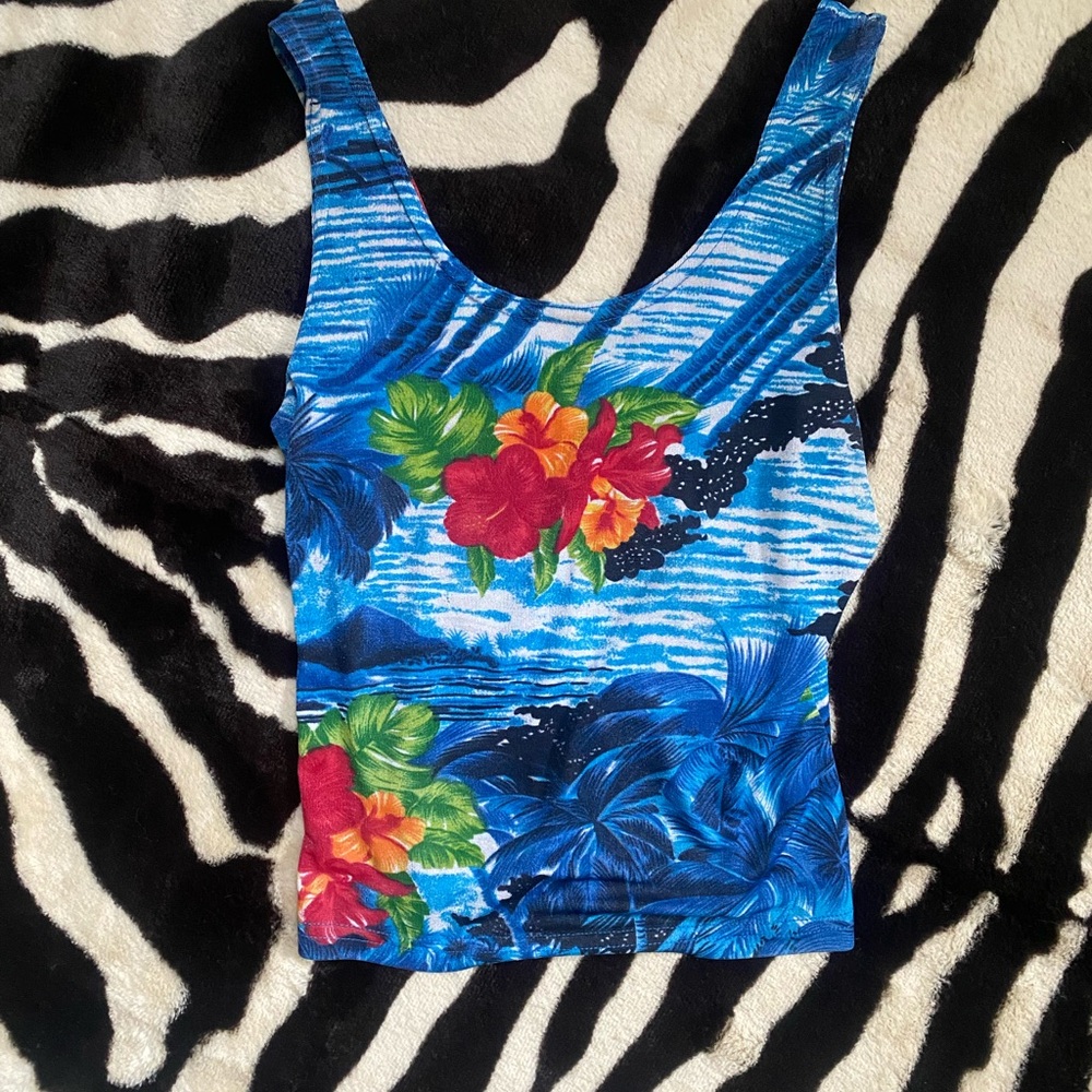 Tropical Print Tank
